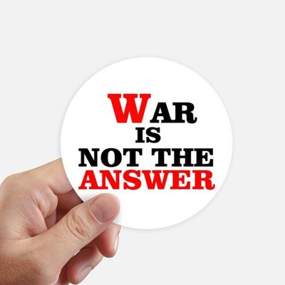DIYthinker War Is Not the Answer Love Peace World Round Stickers, 10 cm, Multicolor, 8 Pieces