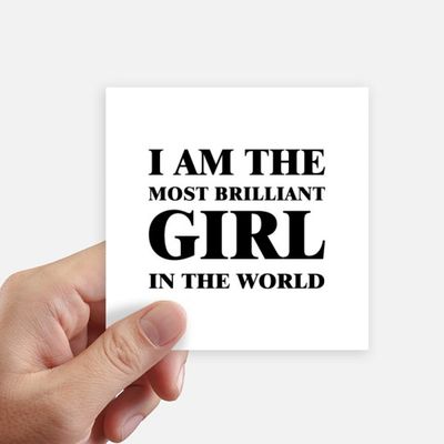 DIYthinker I Am Brilliant Girl Square Stickers, 10 cm, 8-Piece Set, Multicolor