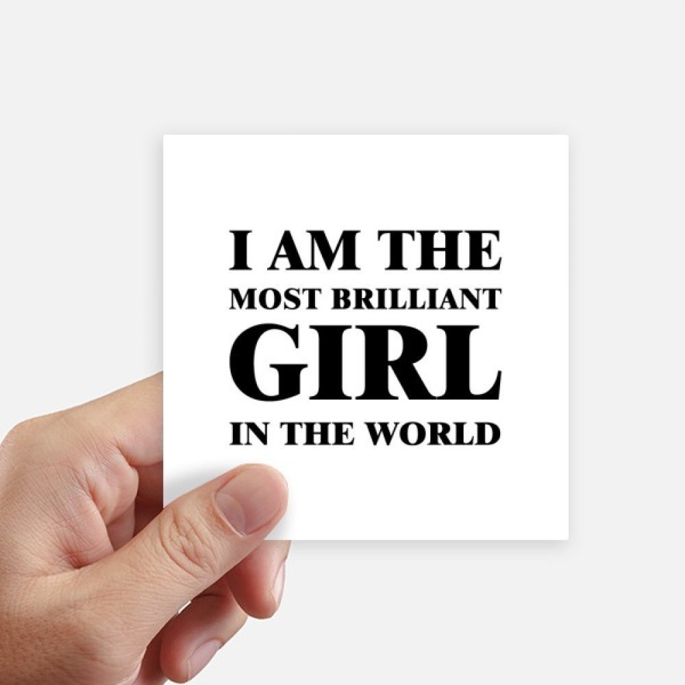 DIYthinker I Am Brilliant Girl Square Stickers, 10 cm, 8-Piece Set, Multicolor