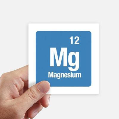 DIYthinker Mg Magnesium Element Square Stickers, 10 cm, 8-Pack