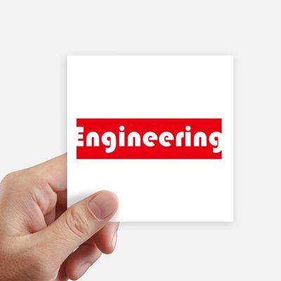 DIYthinker Key Engineering Red Square Stickers, 8-Piece Set, 10 x 10 cm, Multicolor