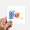 DIYthinker Casino Chip Arrangement Illustration Square Stickers, 10 cm, 8-Piece Set view 1