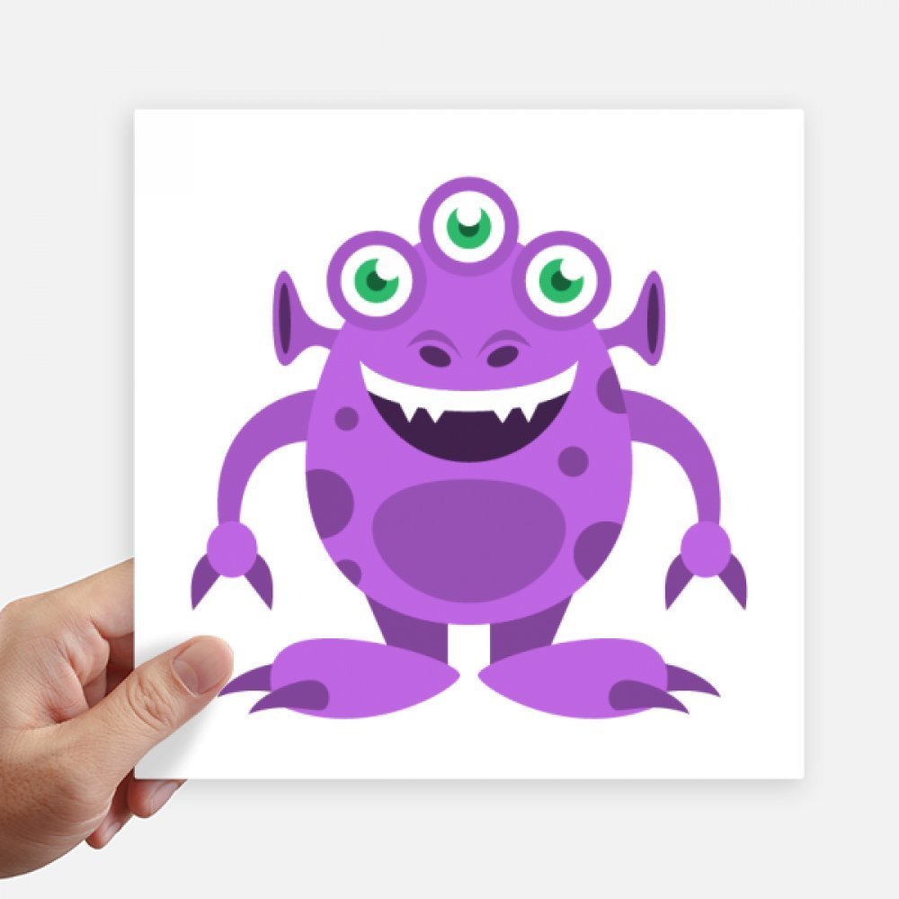 DIYthinker Universe Alien Monster Purple Alien Square Stickers, 20 cm, 4-Pack