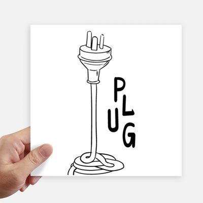 DIYthinker Three-Hole Plug Line Hand-Drawn Stickers, 4-Piece Set