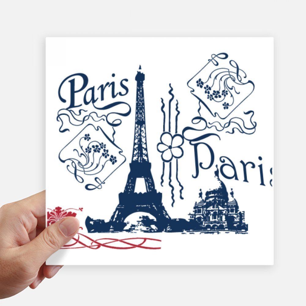 DIYthinker Eiffel Tower Paris Line-Drawing Stickers, 20 x 20 cm, 4-Piece Set