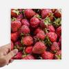 DIYthinker Fresh Red Strawberries Square Stickers, 20 cm, 4-Pack view 1