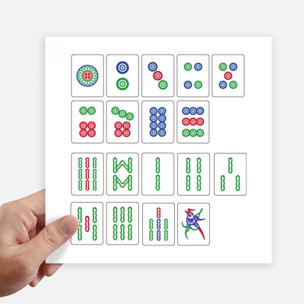 DIYthinker Chinese Culture Mahjong Game Stickers, 20 x 20 cm, 4-Pack, Multicolor