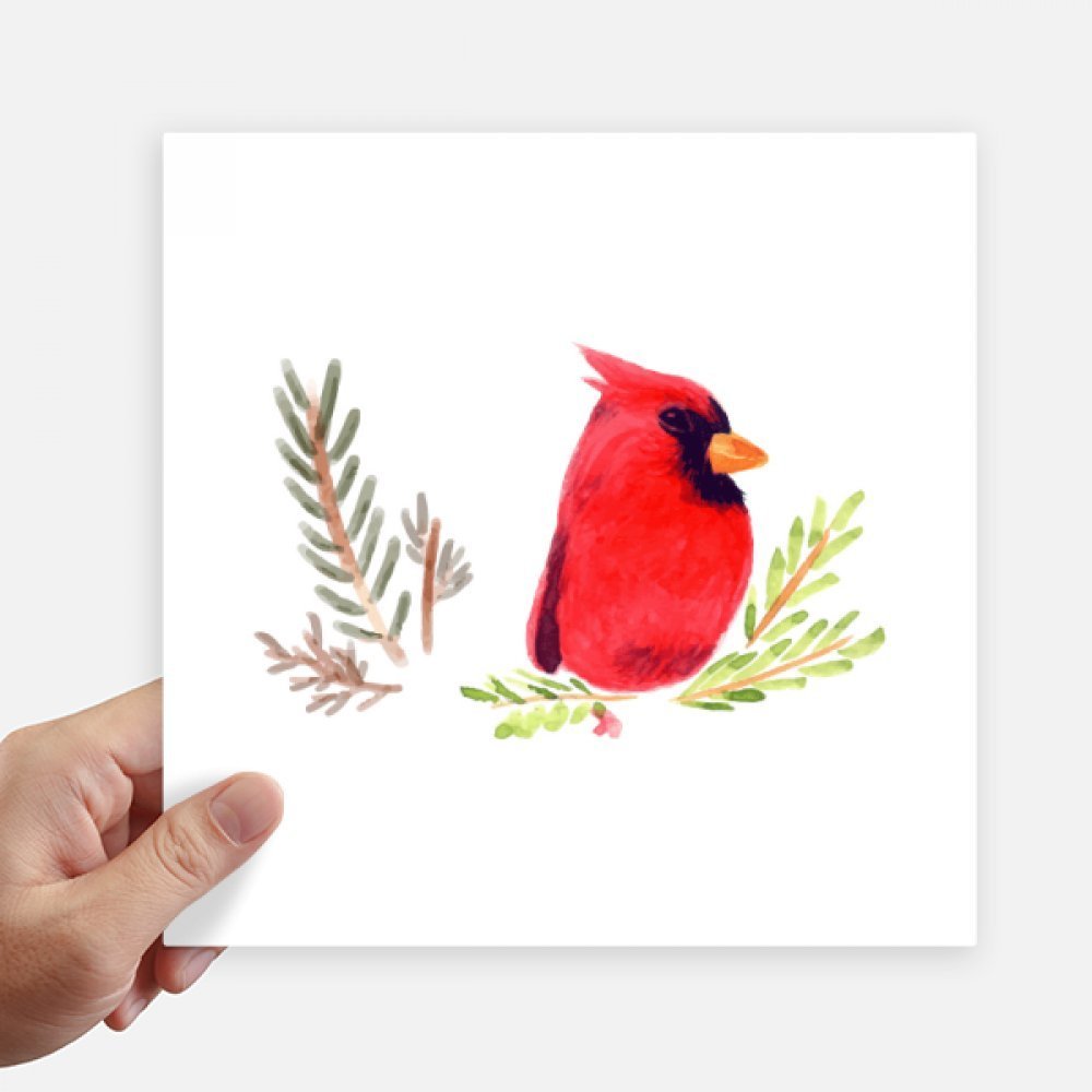 DIYthinker Magpie Bird Stickers, Red Square, 4-Pack, 20 × 20 cm, Multicolor