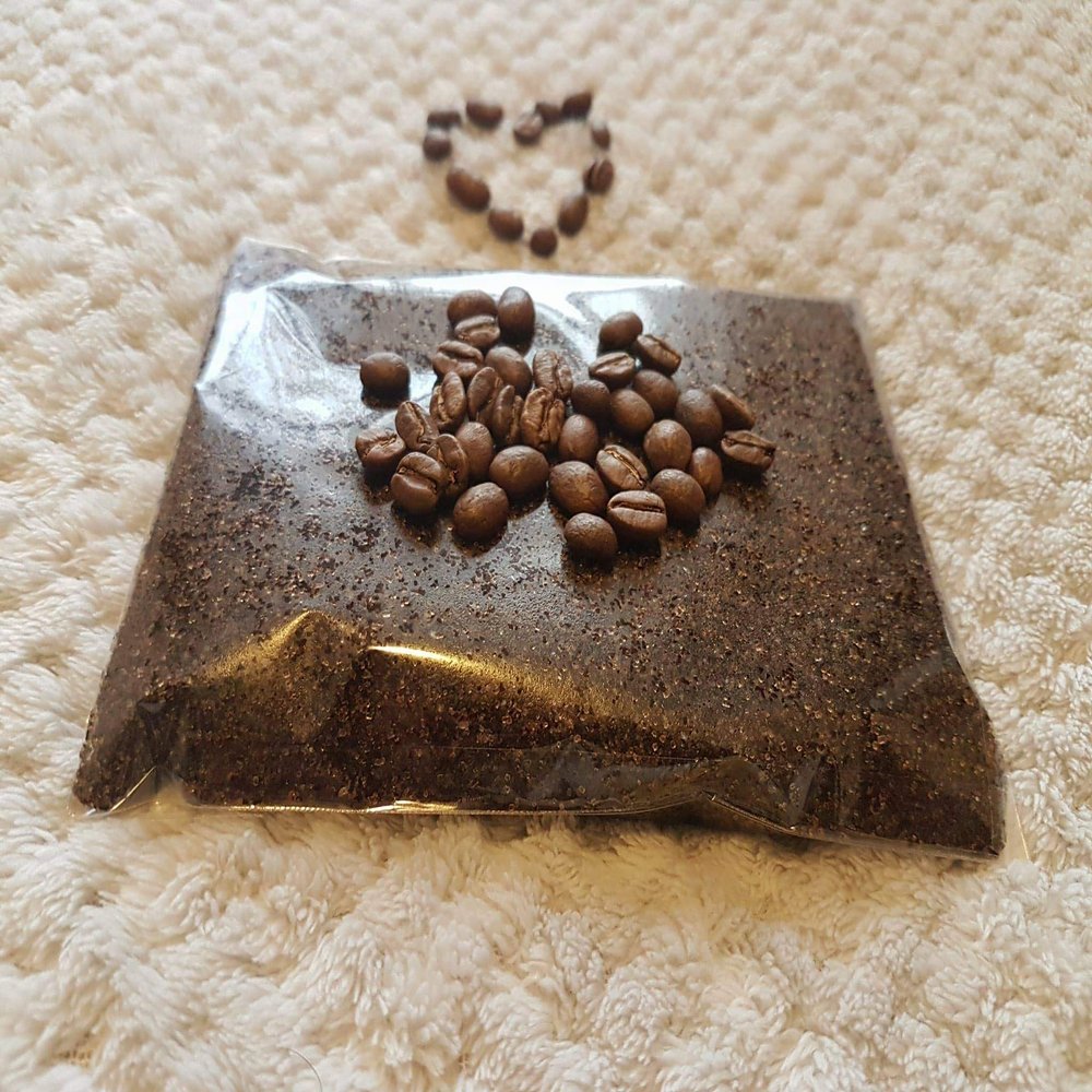 Homemade Organic Coffee, Sugar, Coconut Oil, Cinnamon & Vitamin E Face and Body Scrub