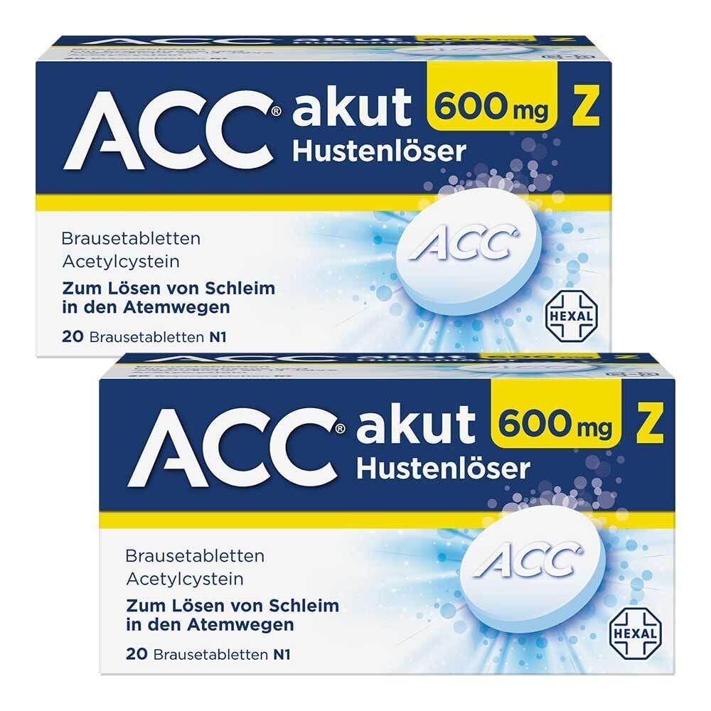ACC akut 600 mg Z Cough Loosener, Effervescent Tablets, 2 x 20 ct