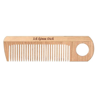 Btic Wooden Hair and Pocket Comb, Optional Custom Engraving, 15.5 cm