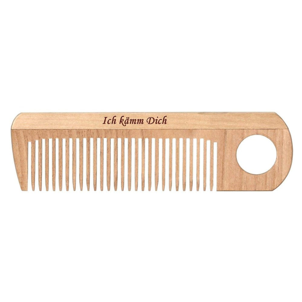 Btic Wooden Hair and Pocket Comb, Optional Custom Engraving, 15.5 cm