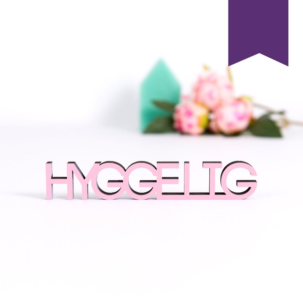 KLEINLAUT 3D “Hyggelig” Lettering, 10 x 1.8 cm, Purple