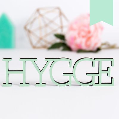 KLEINLAUT 3D “Hygge” Sign in Pastel Green: 25 x 6.3 cm