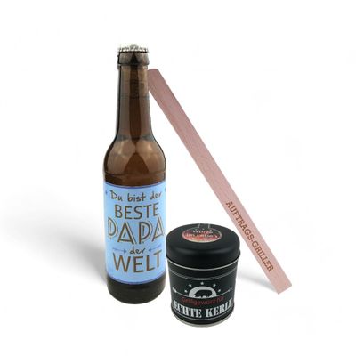 Best Dad Gift Set with Beer, Grill Seasoning and Engraved Tongs – Werner