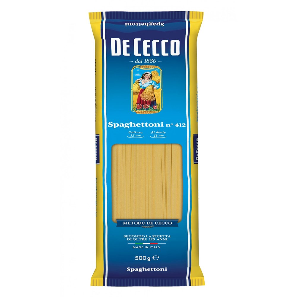 5 x De Cecco 100% Italian Spaghettoni No. 412 Pasta, 500 g