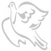 Dove Decal Sticker AP1406, Silver, 40 cm view 1