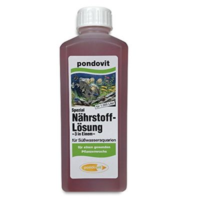 pondovit 3-in-1 Nutrient Solution for Freshwater Aquariums, 250 ml