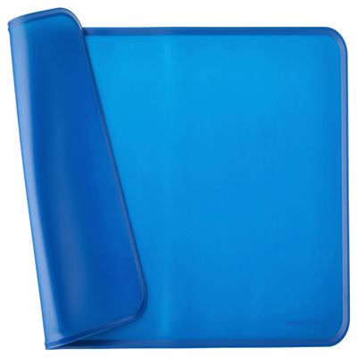 Amazon Basics Water-Resistant Silicone Pet Food Mat, 61 x 41 cm, Blue, Single Mat