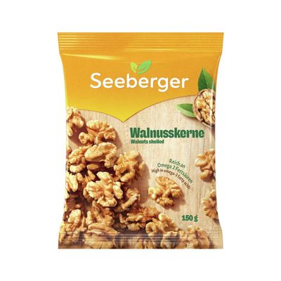 Seeberger Walnut Kernels, Shelled Walnuts, Vegan (10 x 150 g)