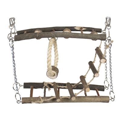 duvoplus Natural Wood Hanging Bridge, 27 x 17 x 7 cm, for Rodents
