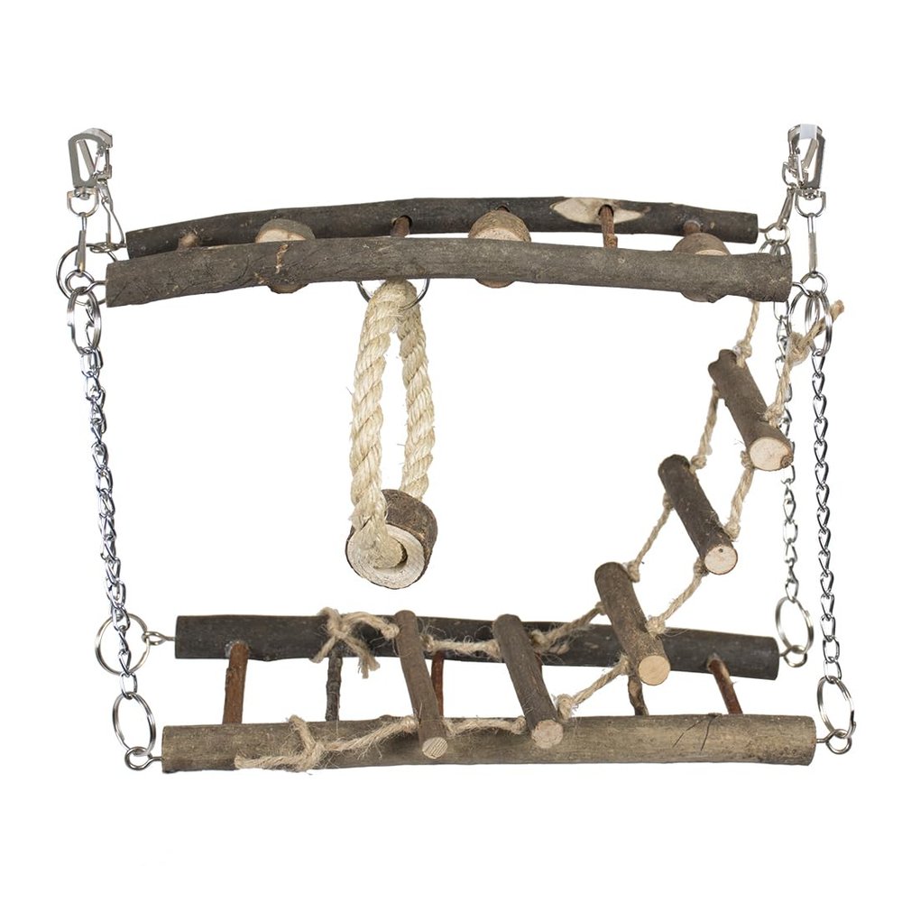 duvoplus Natural Wood Hanging Bridge, 27 x 17 x 7 cm, for Rodents