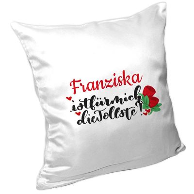 Eurofoto Pillow with “Franziska Is the Greatest” Lettering Design | Personalized Name Pillow | Cuddle Pillow | Comfort Pillow