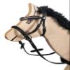 HKM 9209 Bitless Bridle Funny Horses - Toy Bridle for Wooden Horses Black/Pink, Mini Shetty view 1