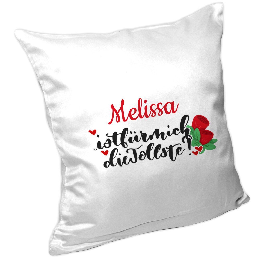Eurofoto Pillow “Melissa Is the Coolest” – Lettering Design | Personalized Name Pillow | Cuddle Pillow