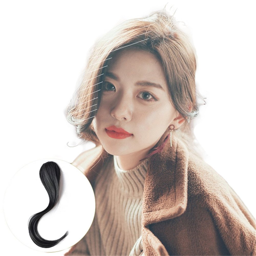 Women's Human Hair Clip-In Hairpiece, Wavy, 25.4 cm, Dark Brown, 2 Pieces