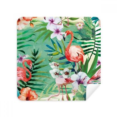 DIYthinker Tropical Plants Flamingo Glasses Cleaning Cloth, Phone Screen Cleaner, Suede Fabric, 2 Pieces