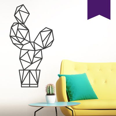 WANDKINGS Wall Decal – Origami-Style Cactus – 48 x 90 cm – Violet