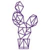 WANDKINGS Wall Decal – Origami-Style Cactus – 48 x 90 cm – Violet view 3