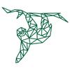 WANDKINGS Wall Decal - Origami-Style Sloth - 130 x 109 cm - Dark Green view 3