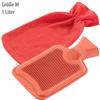 PEARL Hot Water Bottle, Size M, Red, 1 Liter, with Soft Fleece Cover view 2