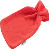 PEARL Hot Water Bottle, Size M, Red, 1 Liter, with Soft Fleece Cover view 4
