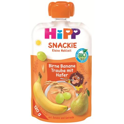 HiPP Organic Snackie Pear-Banana-Grape with Oats – Leo Lion (6 x 120 g)