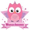 Samunshi Pink Owl Personalized Door Sign Wall Sticker with Name, 70 x 61 cm view 1