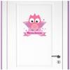 Samunshi Pink Owl Personalized Door Sign Wall Sticker with Name, 70 x 61 cm view 2