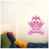 Samunshi Pink Owl Personalized Door Sign Wall Sticker with Name, 70 x 61 cm view 3