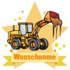 Samunshi Wheel Loader Personalized Name Door Sign Wall Decal for Children's Room, 70 x 61 cm, Multicolor view 1