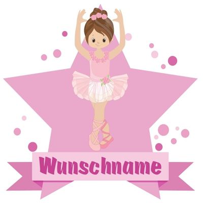 Samunshi Se Ballerina Personalized Wall Sticker Door Sign with Name, 90 x 78 cm