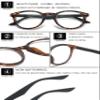 VEVESMUNDO Round Retro Reading Glasses, +2.0, Leopard and Blue view 4