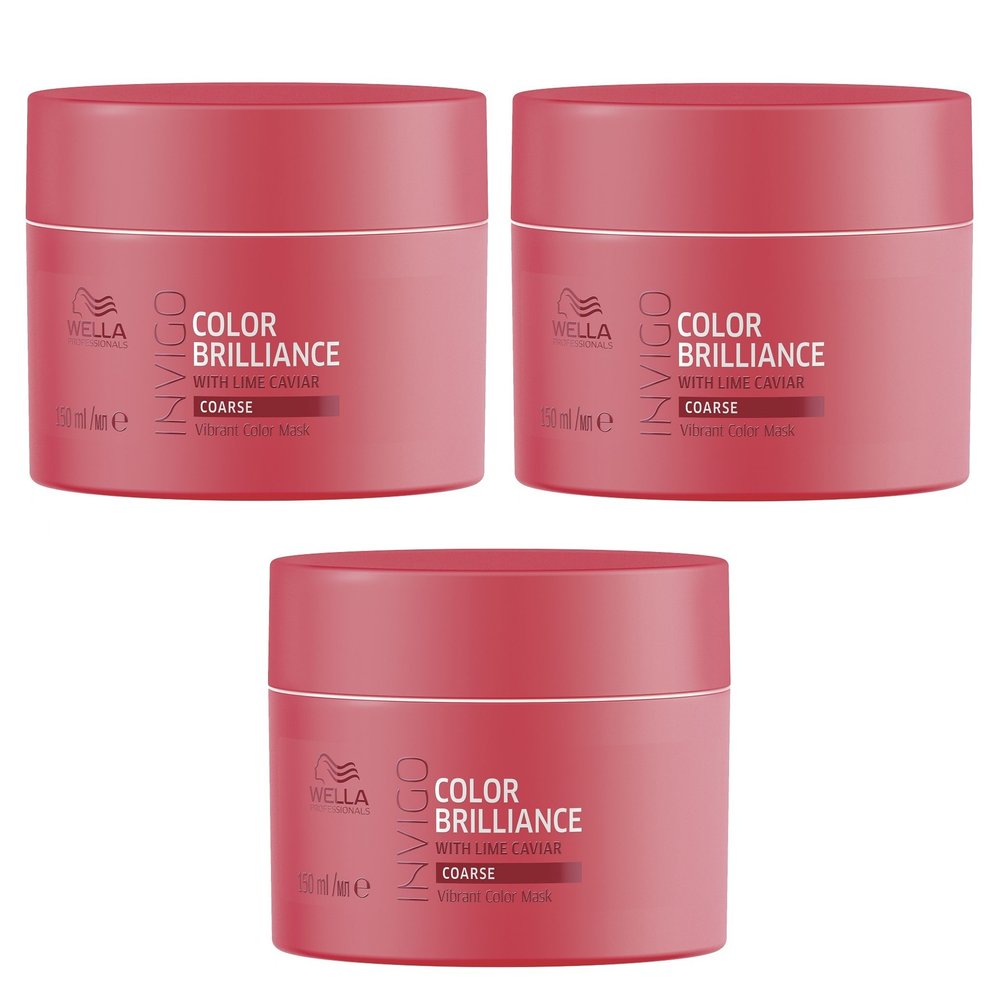 Invigo Color Brilliance Mask by Wella Professionals for Thick Hair, 3 x 150 ml