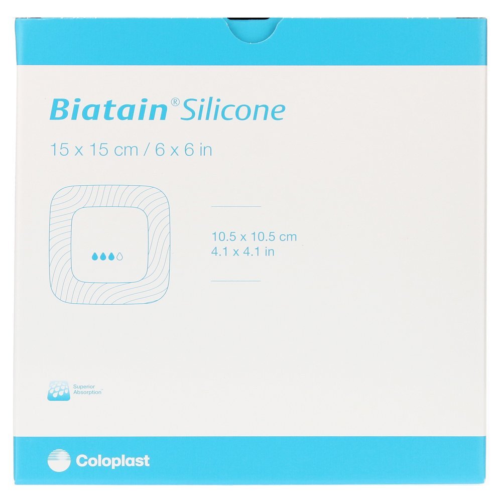 BIATAIN Silicone Foam Dressing 15 x 15 cm, 5 Count