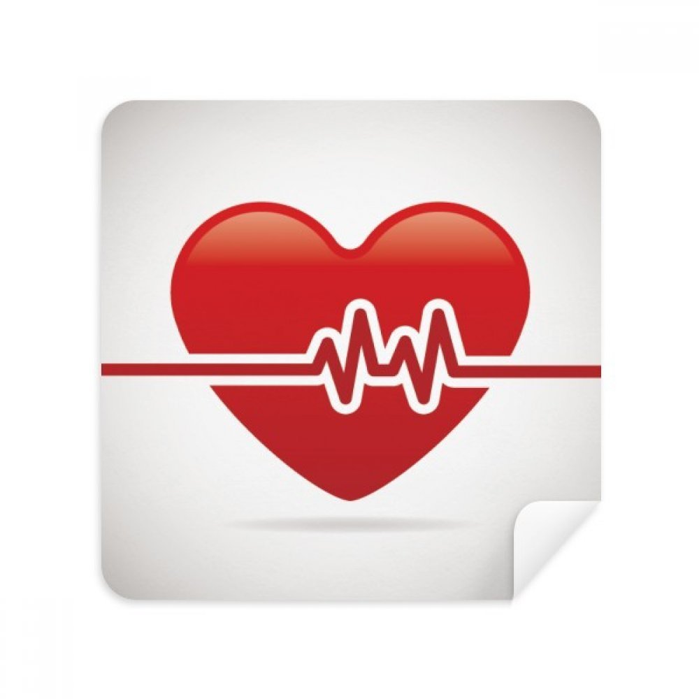 DIYthinker Heart EKG Pattern Glass Cleaning Cloth - 2 Pack