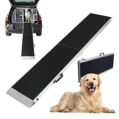 TRUTZHOLM Foldable Dog Ramp, 183/215 cm, Aluminum, 180 kg Capacity, Non-Slip Surface, for Cars and SUVs (183 cm)