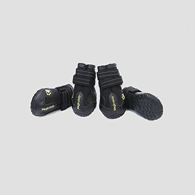 Creatwls Waterproof Dog Shoes with Adjustable Straps, Non-Slip Soles, 4-Pack