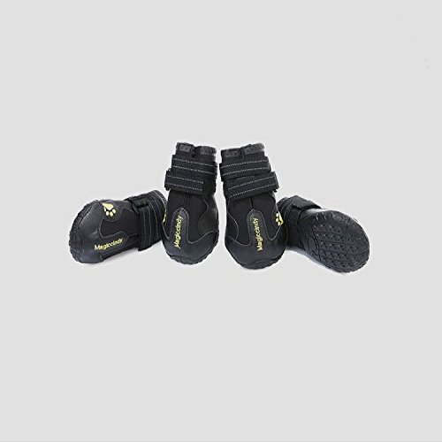 Creatwls Waterproof Dog Shoes with Adjustable Straps, Non-Slip Soles, 4-Pack