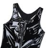 TiaoBug Men's Wetlook Open-Crotch Slim-Fit Bodysuit view 4